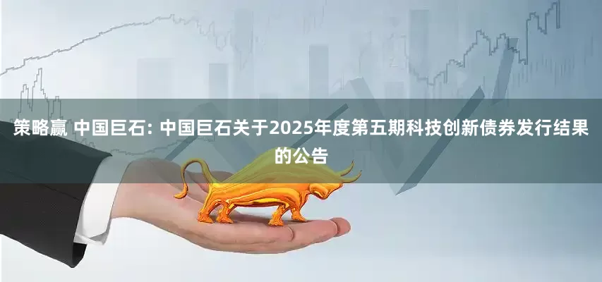策略赢 中国巨石: 中国巨石关于2025年度第五期科技创新债券发行结果的公告